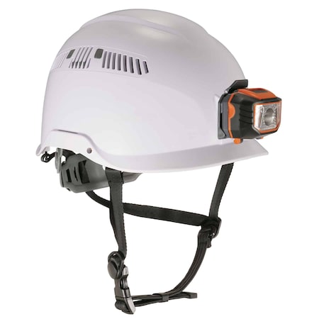 Ergodyne White Class C Safety Helmet + LED Light 8975-LED